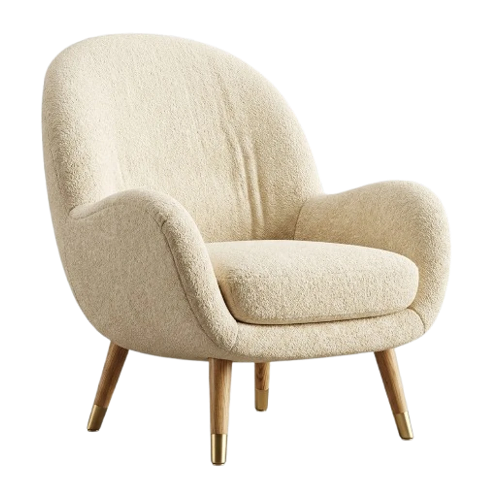 Modern designer lounge armchair display