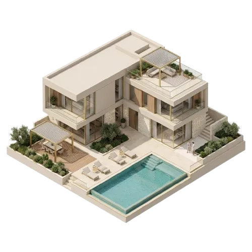 3D architectural villa project model