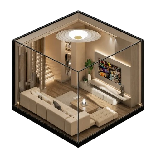 Immersive interior walkthrough render